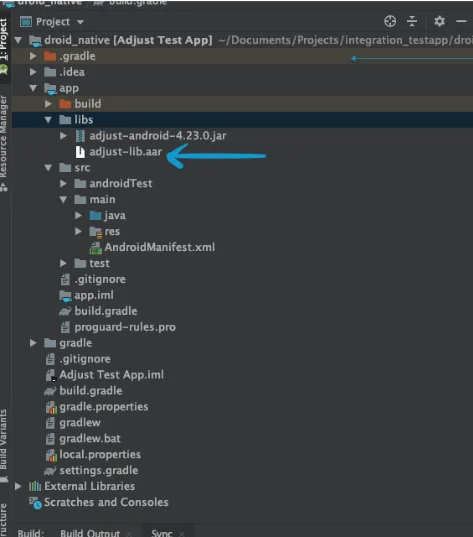 A screenshot of the directory in Android studio